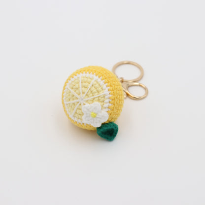 Lemon Blossom: Hand knitted Lemon Keychain