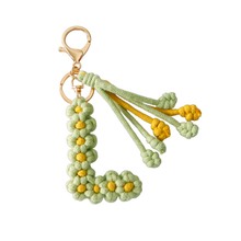 Load image into Gallery viewer, Alphabet Initial Letter Macrame Keychain
