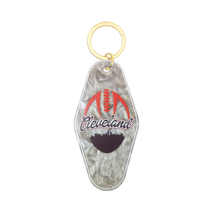 Cleveland Motel Keychain - Vintage Nostalgia Ohio Sports Hotel Keychain