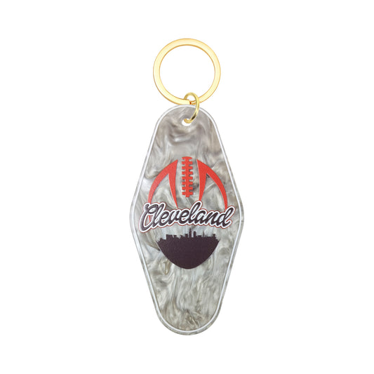 Cleveland Motel Keychain - Vintage Nostalgia Ohio Sports Hotel Keychain