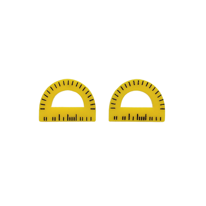 Yellow Protractor Stud Earrings