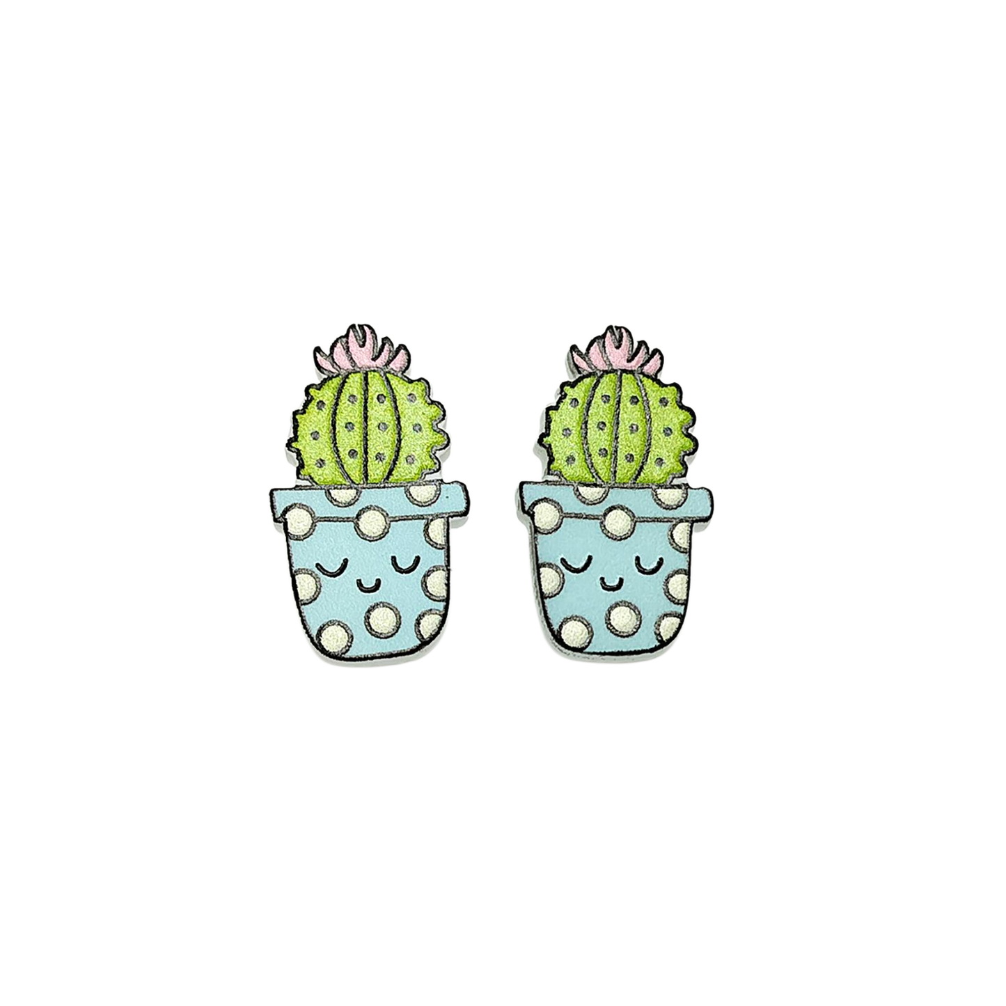 Desert Bloom Cactus Stud Earrings