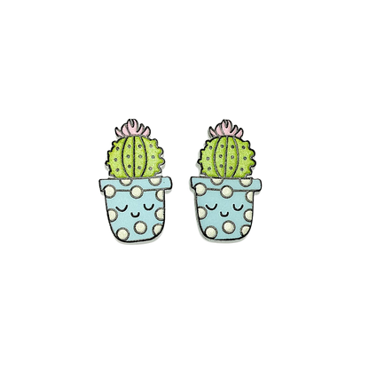 Desert Bloom Cactus Stud Earrings