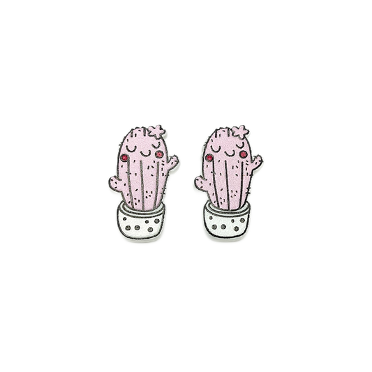 Blushing Pink Cactus Stud Earrings