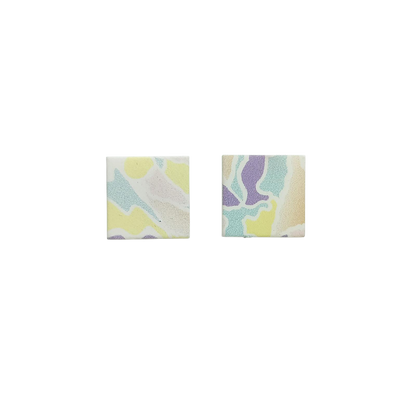 Square Pastel Mosaic Stud Earrings