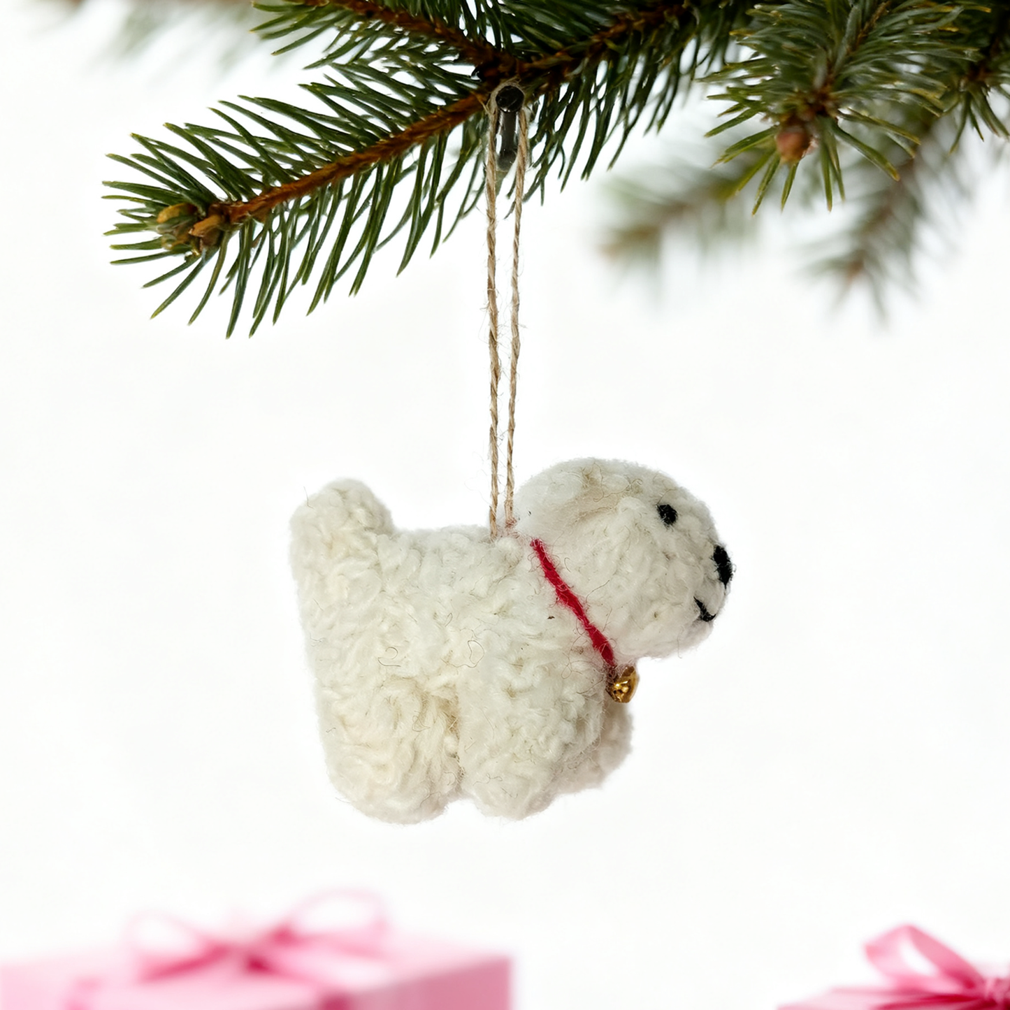 Wool Felt West Highland White Terrier Ornament – Handmade in Nepal