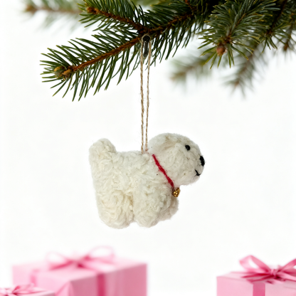 Wool Felt West Highland White Terrier Ornament – Handmade in Nepal