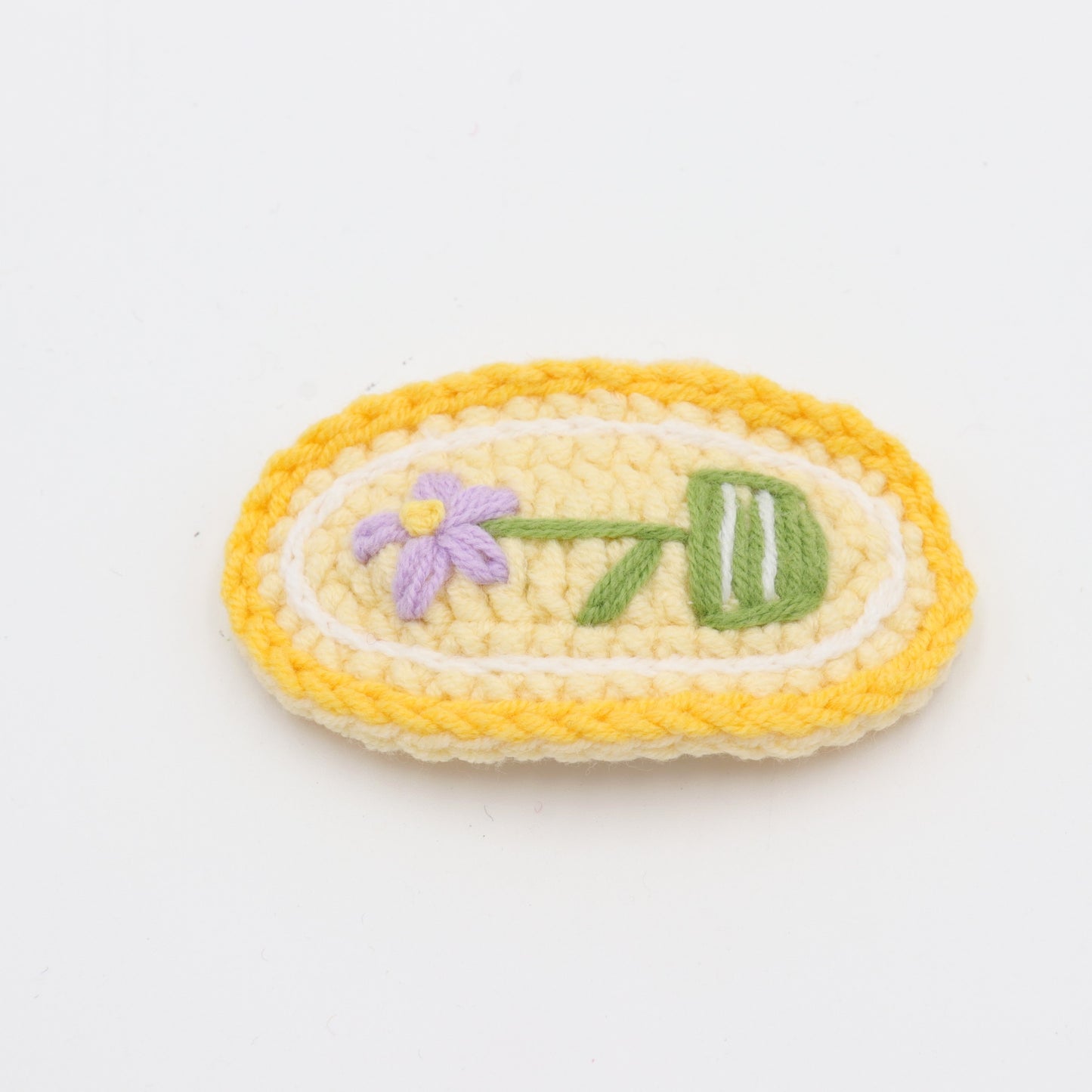Lavender Bloom Floral Crochet Hair Clip