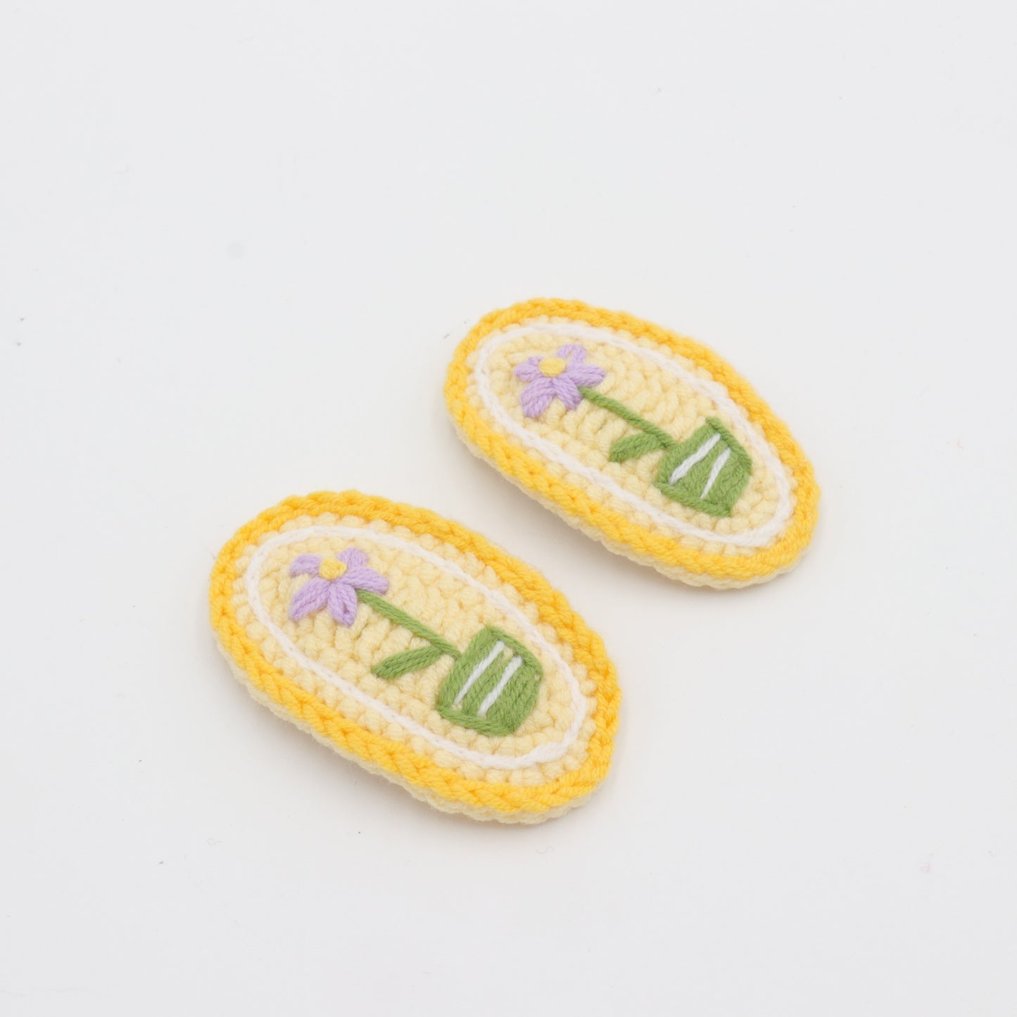 Lavender Bloom Floral Crochet Hair Clip