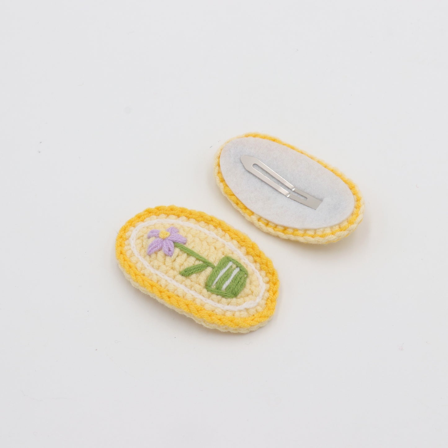 Lavender Bloom Floral Crochet Hair Clip