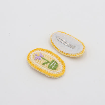 Lavender Bloom Floral Crochet Hair Clip