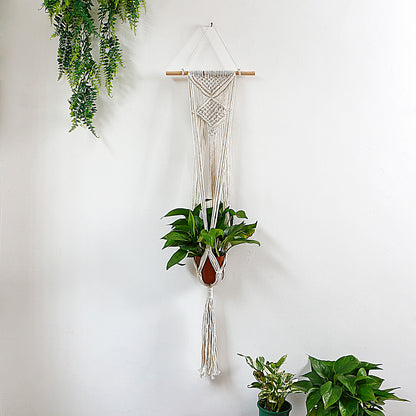 Macrame Cotton Rope Plants Hanging Pots Holder Stand
