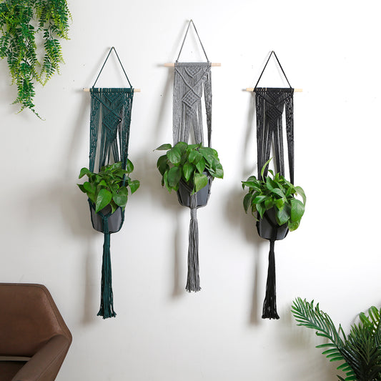 Macrame Cotton Rope Plants Hanging Pots Holder Stand