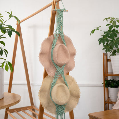 Leaf Macrame Wall Hanging for Hat Storage & Display Collection