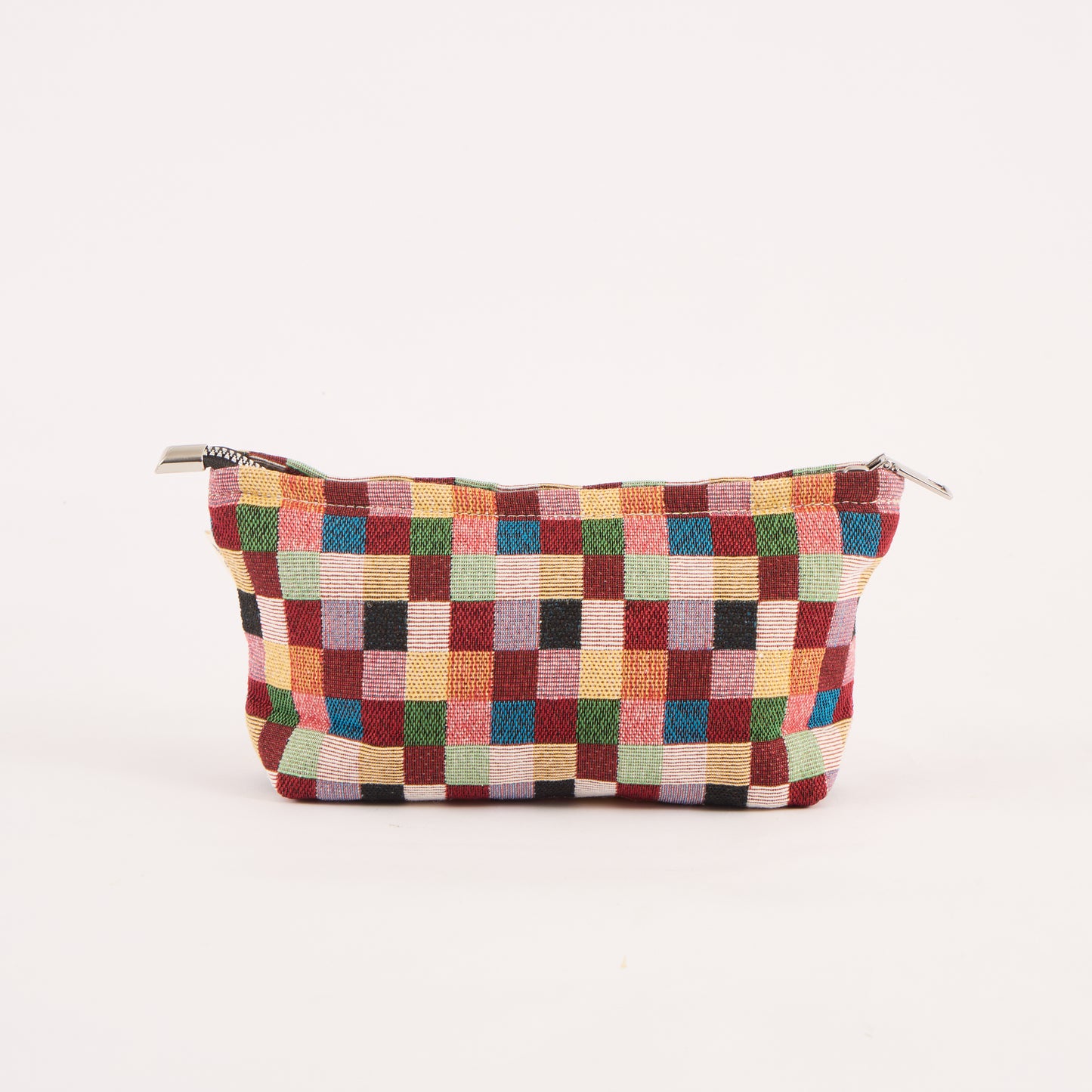 Colorful Checkered Toiletry / Makeup Bag - Travel-Friendly Cosmetic Bag