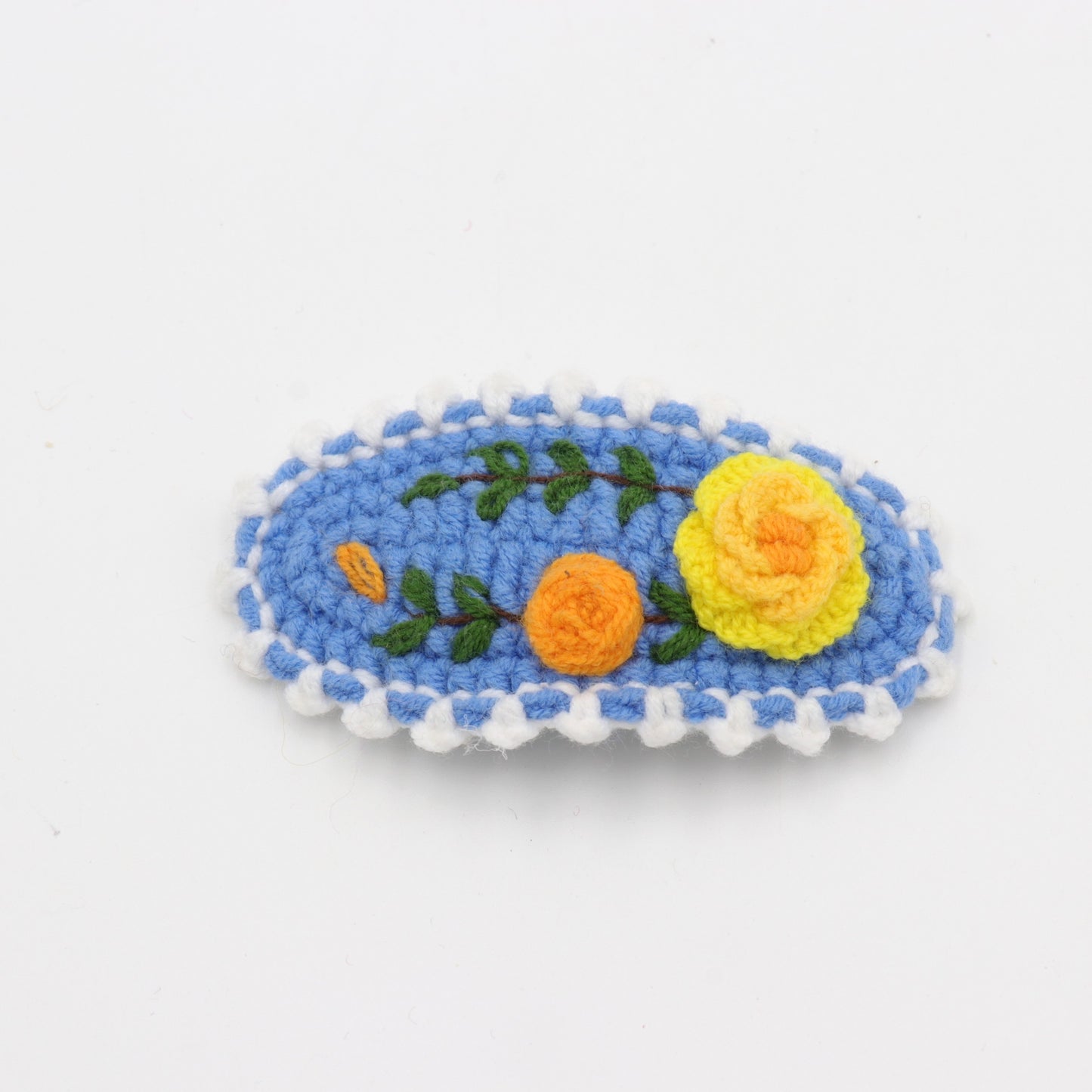 Marigold Floral Crochet Hair Clip