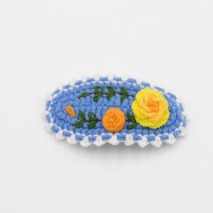 Marigold Floral Crochet Hair Clip