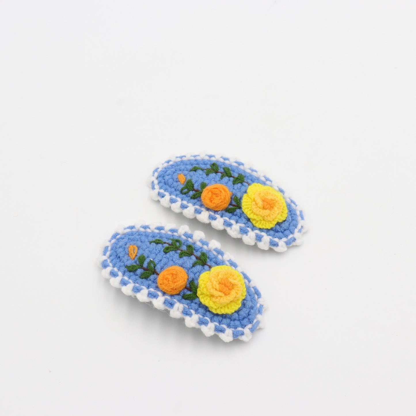 Marigold Floral Crochet Hair Clip