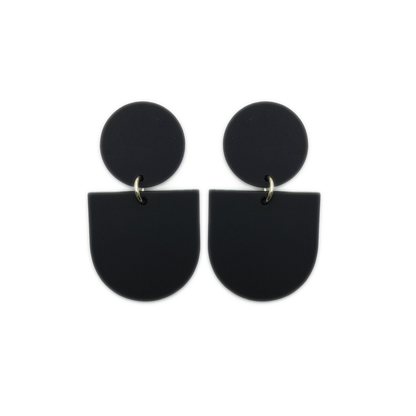Stacked Statement Acrylic Earrings - Midnight Eclipse