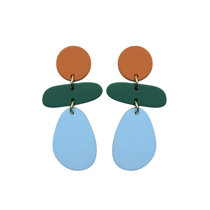 Stacked Statement Acrylic Earrings - Modern Earthtones