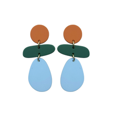 Load image into Gallery viewer, Stacked Statement Acrylic Earrings - Modern Earthtones

