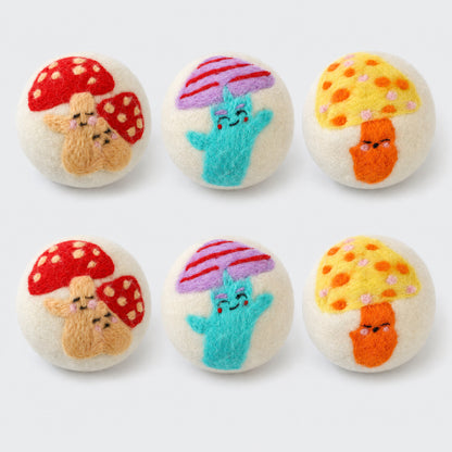 Mushroom Eco Wool Laundry Dryer Balls – Set of 3