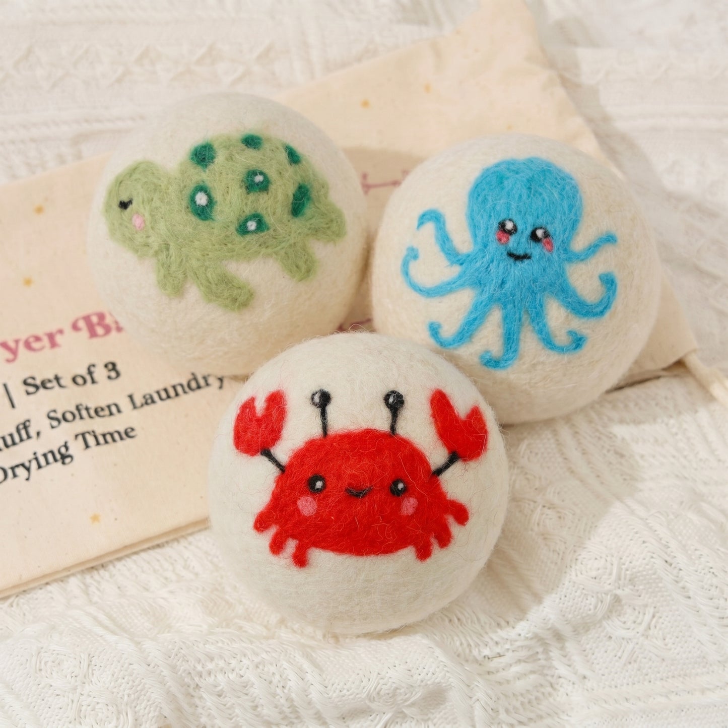 Ocean Animal Wool Dryer Balls – Set of 6