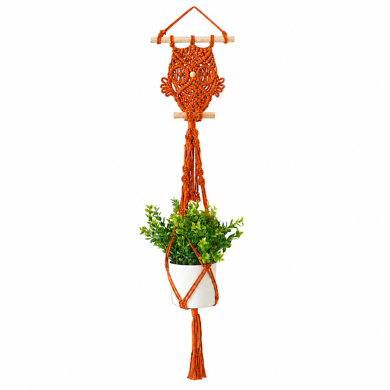 Owl Macramé Hanging Plant Holder – Boho Wall Planter