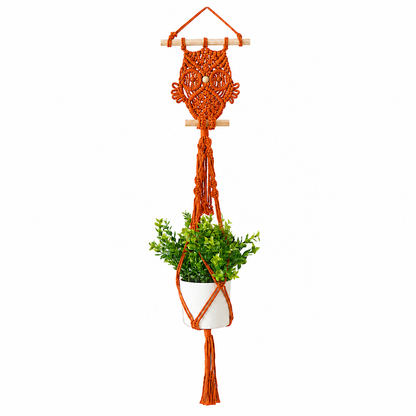 Owl Macramé Hanging Plant Holder – Boho Wall Planter
