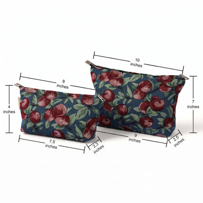 Red Apple Toiletry / Makeup Bag - Travel-Friendly Cosmetic Bag