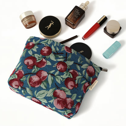 Red Apple Toiletry / Makeup Bag - Travel-Friendly Cosmetic Bag