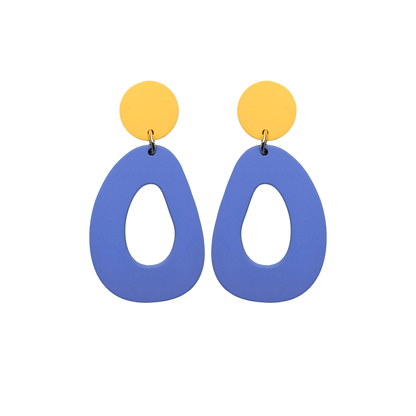 Stacked Statement Acrylic Earrings - Seaside Sun