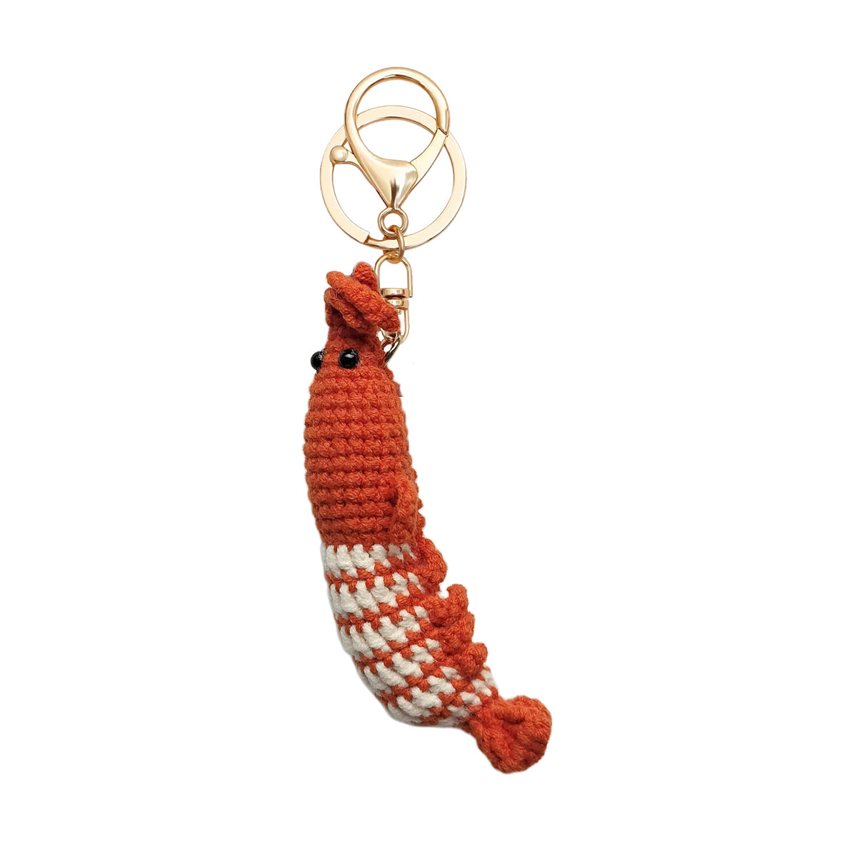 Shrimp Crochet Keychain - Prawn Bag Charm