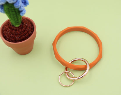 Silicone Bangle Wristlet Minimalist Keychain Bracelet