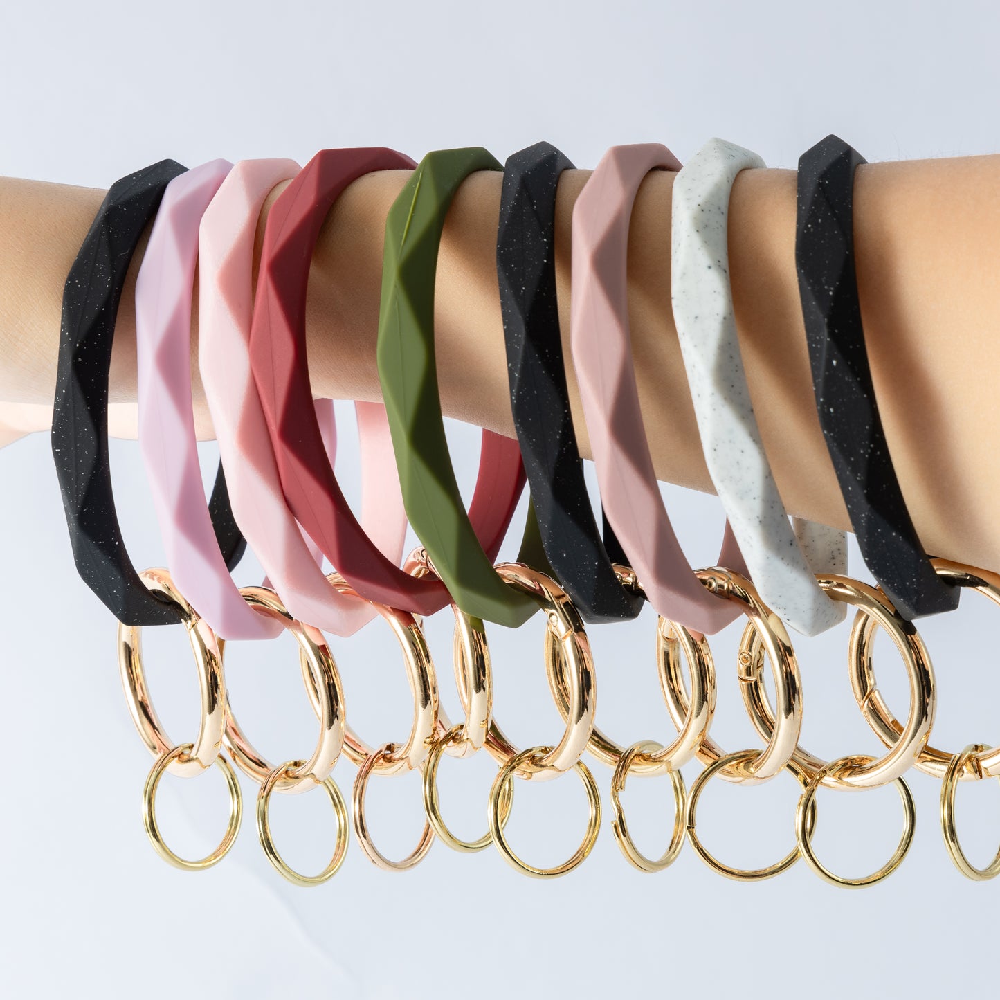 Silicone Bangle Wristlet Minimalist Keychain Bracelet