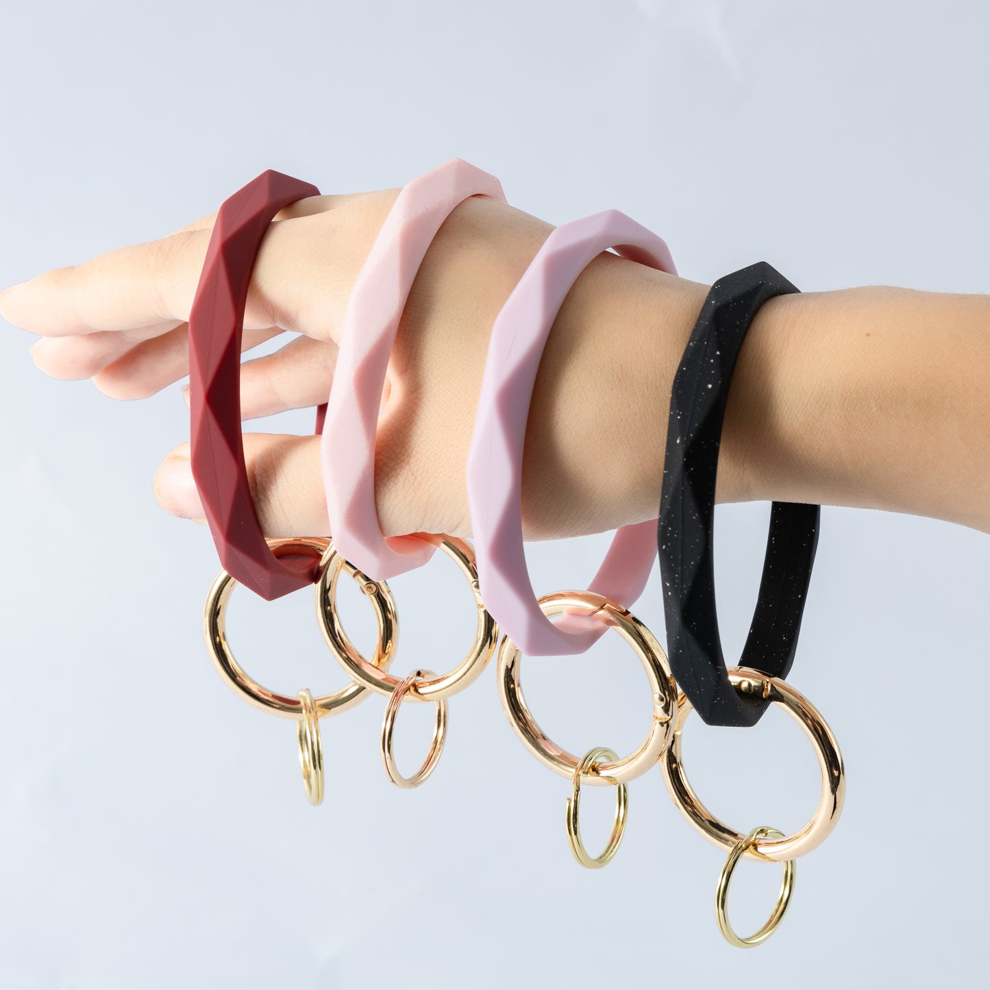 Silicone Bangle Wristlet Minimalist Keychain Bracelet