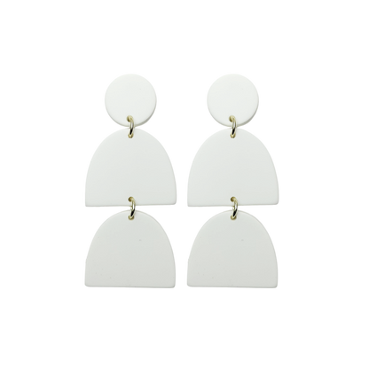 Stacked Statement Acrylic Earrings - Snowy Stack