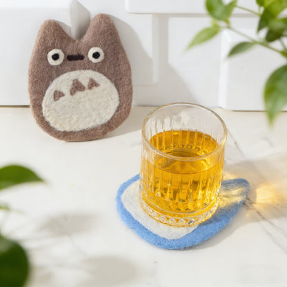 Gentle Spirit Cat Coaster – Whimsical Forest Animal Design