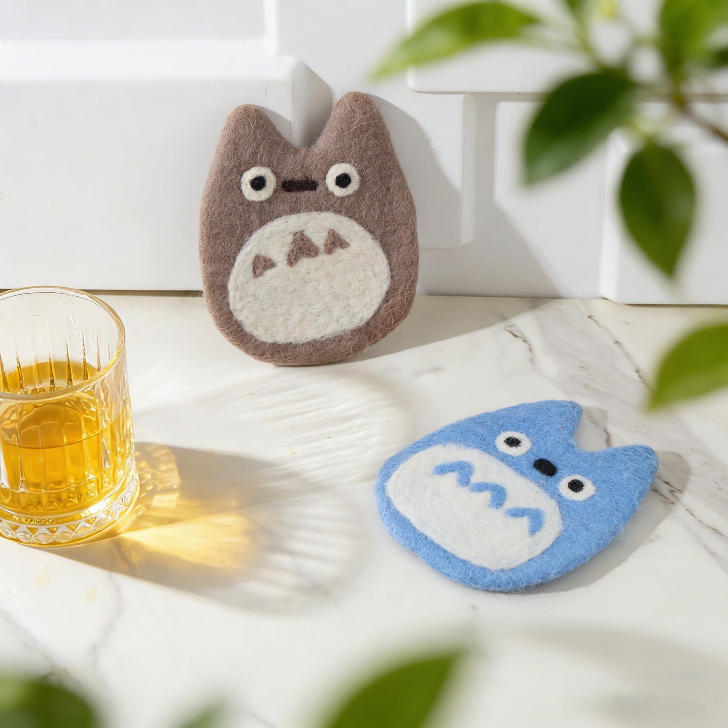 Gentle Spirit Cat Coaster – Whimsical Forest Animal Design