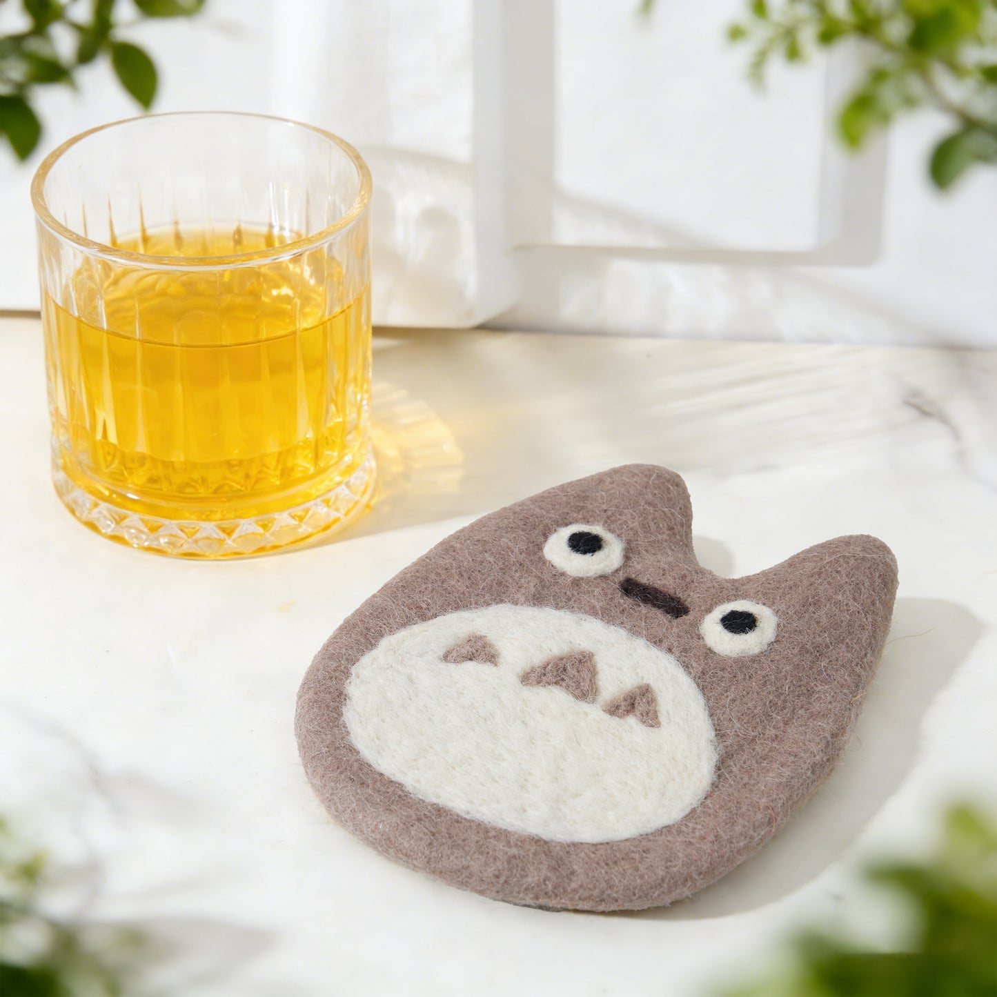 Gentle Spirit Cat Coaster – Whimsical Forest Animal Design