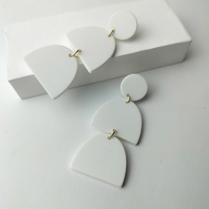 Stacked Statement Acrylic Earrings - Snowy Stack