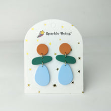 Load image into Gallery viewer, Stacked Statement Acrylic Earrings - Modern Earthtones
