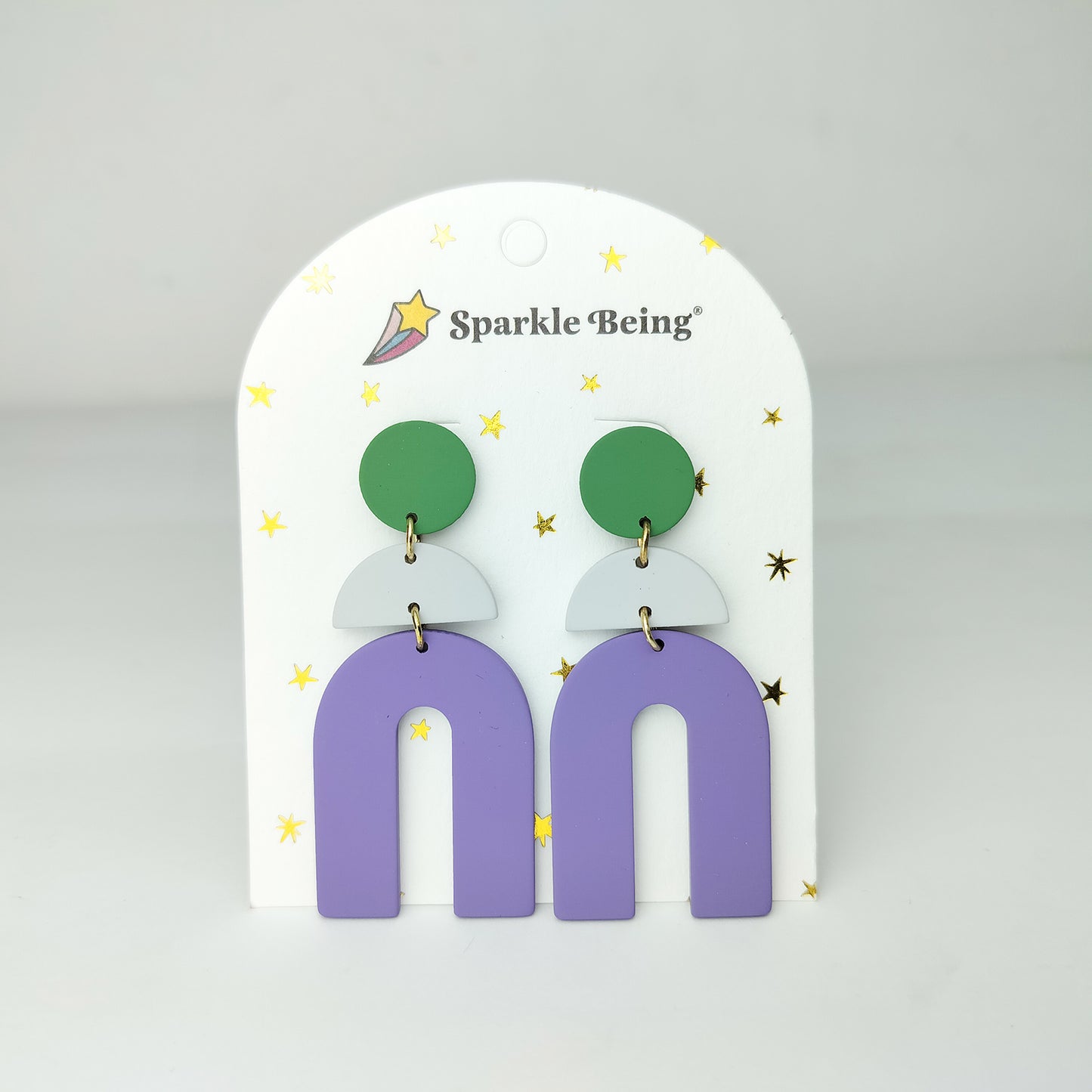 Stacked Statement Acrylic Earrings - Cool Currents