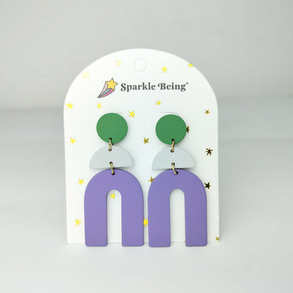Stacked Statement Acrylic Earrings - Cool Currents