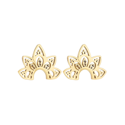 Ear Climber Earrings - Lotus Flower
