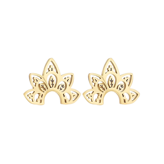 Ear Climber Earrings - Lotus Flower