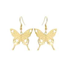 Load image into Gallery viewer, Stainless Steel Drop Earrings - Beautiful Butterfly
