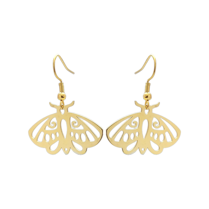 Stainless Steel Drop Earrings - Magic Moth