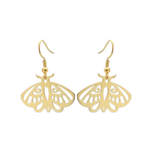 Load image into Gallery viewer, Stainless Steel Drop Earrings - Magic Moth
