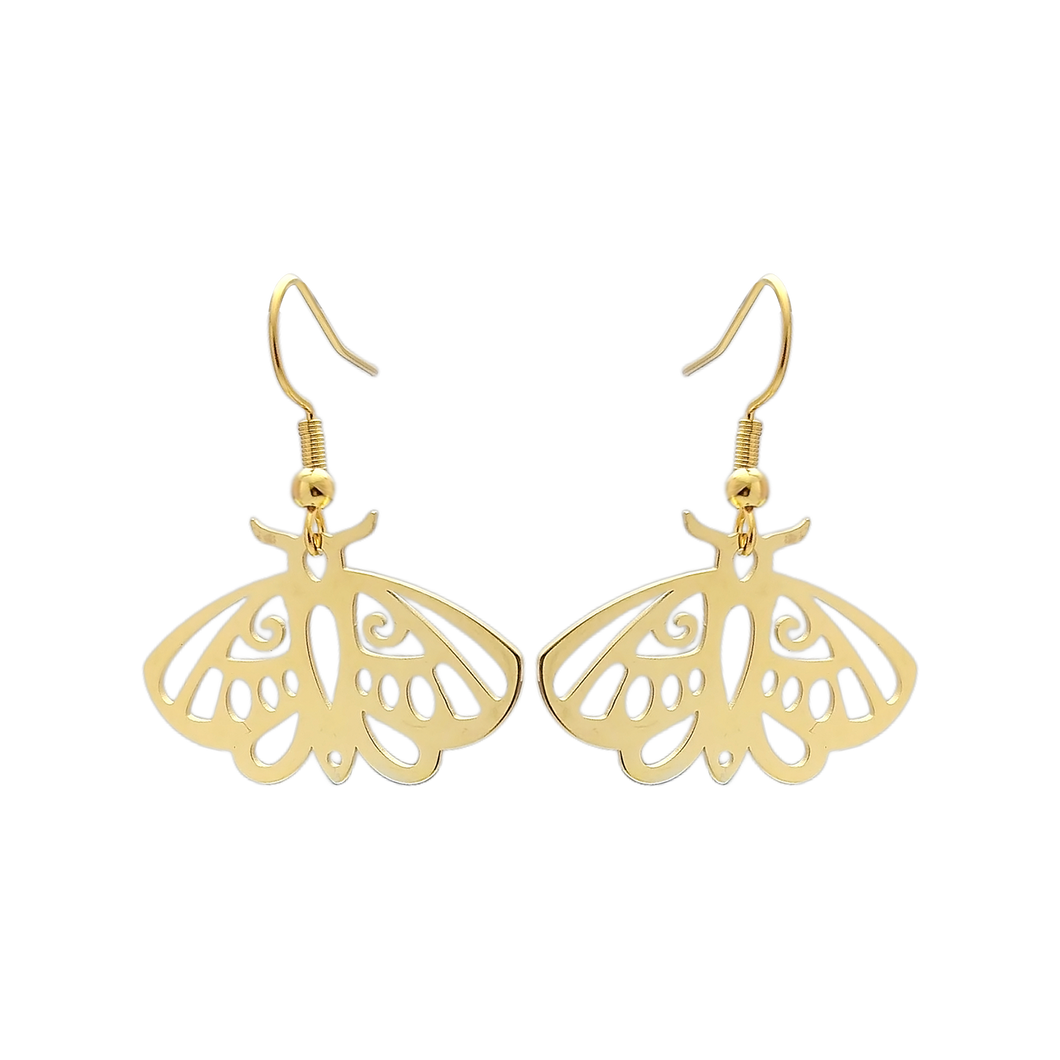Stainless Steel Drop Earrings - Magic Moth